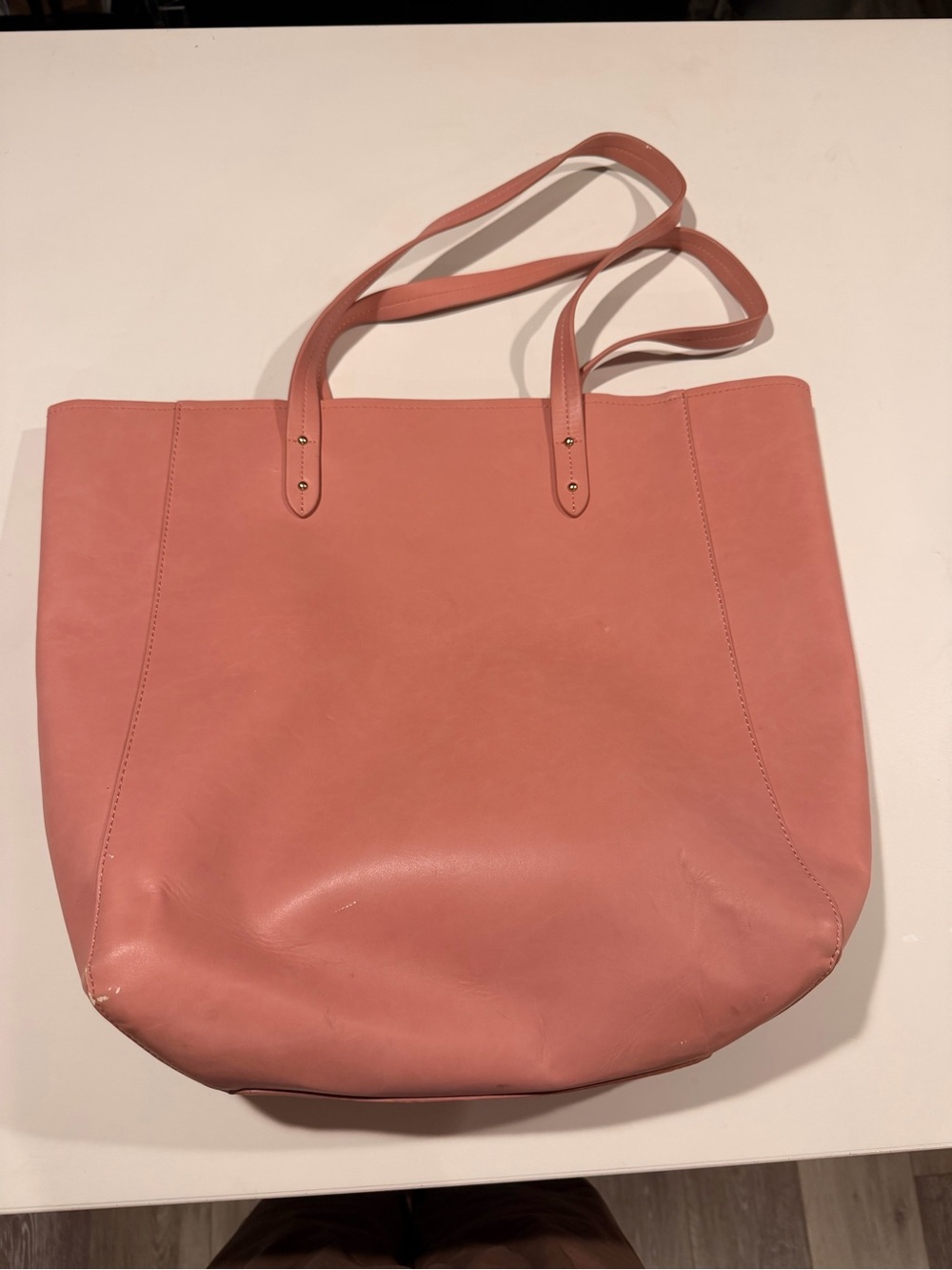 Gap Blush Pink Faux Leather Tote Bag - Pastel Shoulder Bag